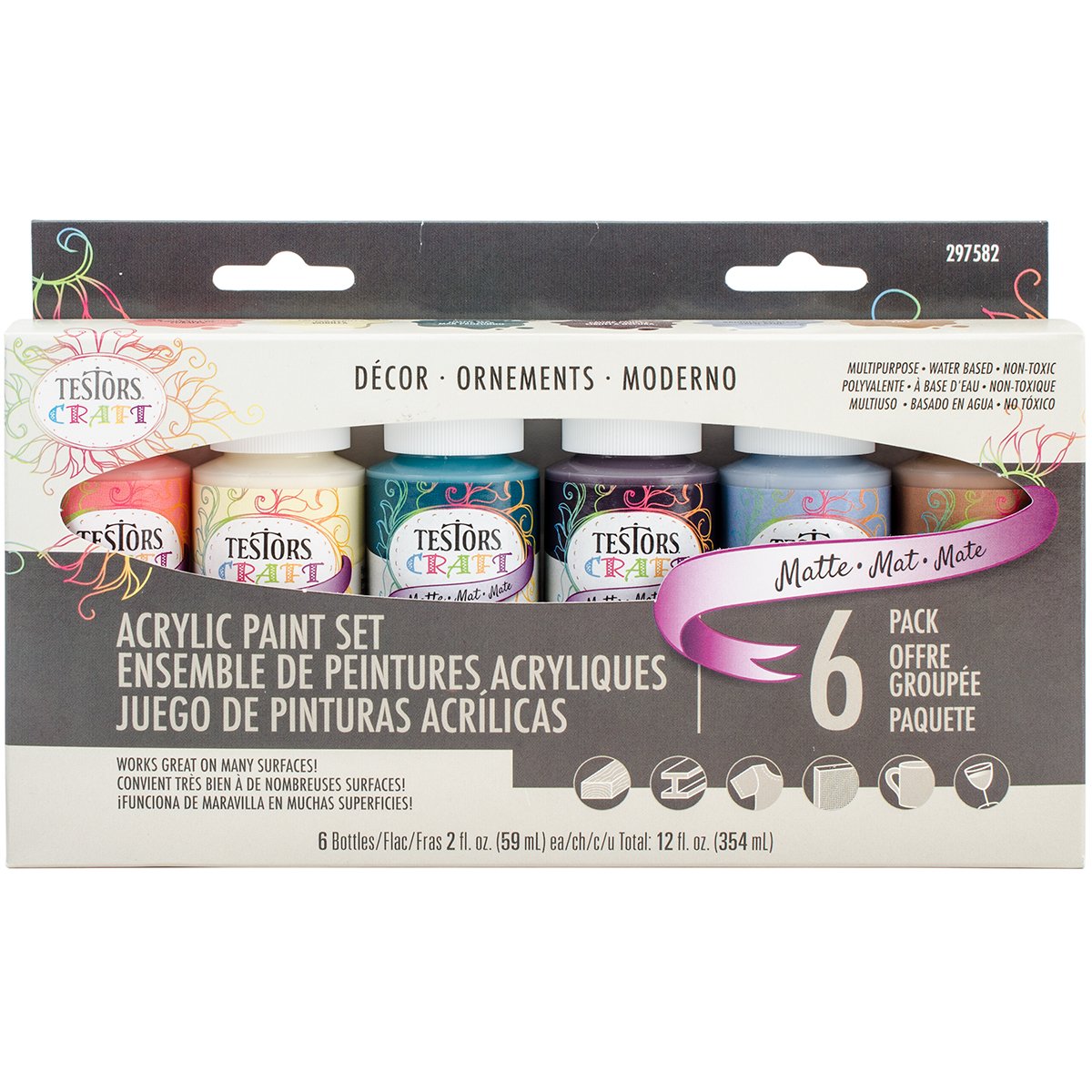 Amazon.com: Testors 297582 Craft Acrylic Paint Set, Matte Decor